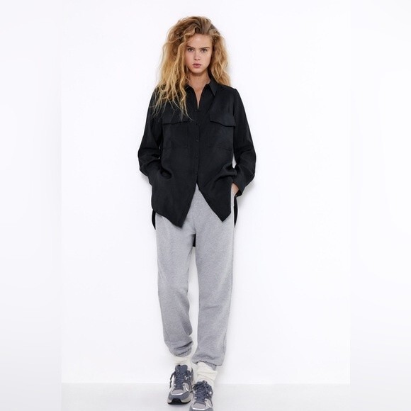 ZARA LONG SHIRT WITH POCKETS - Picture 3 of 5
